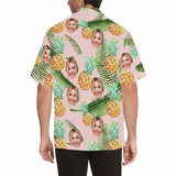 Custom Face Pineapple Men's All Over Print Hawaiian Shirt, Personalized Aloha Shirt With Photo Summer Beach Party As Gift for Vacation