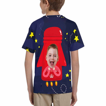 Custom Face Rocket Kid's All Over Print T-shirt