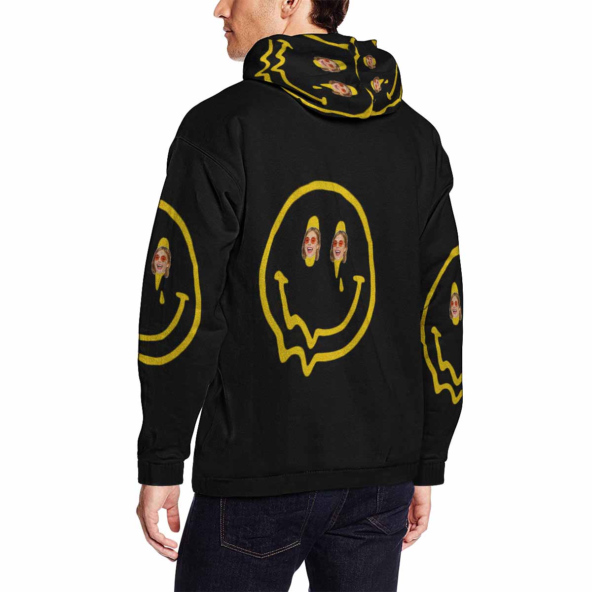 Custom Face Smile Face Men's All Over Print Hoodie