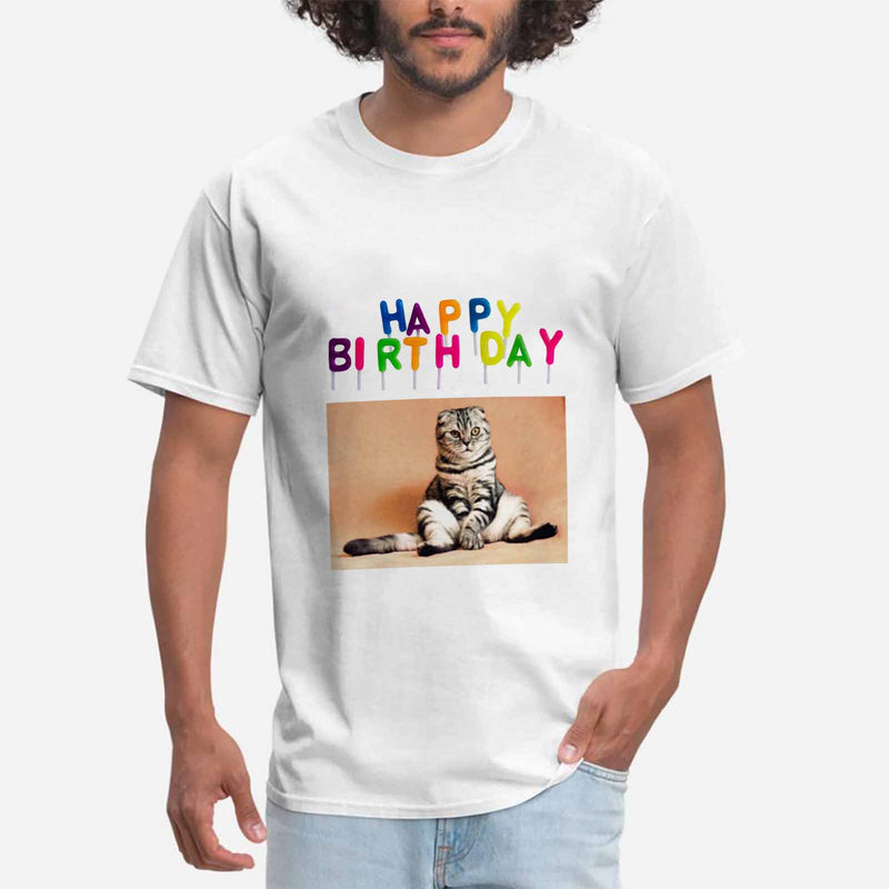 Custom Photo Happy Birthday Tee Put Your Photo on Shirt Unique Design Men's All Over Print T-shirt