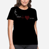 Custom Name Love Curve Women's All Over Print T-shirt