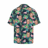 Custom Face Flamingo Men's All Over Print Hawaiian Shirt, Personalized Aloha Shirt With Photo Summer Beach Party As Gift for Vacation