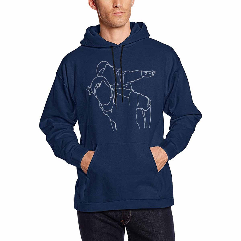 Custom Portrait Outline Shirt, Line Art Photo Shirt For Male, Custom Men's All Over Print Hoodie, Photo Outline Outfit For Father And Son