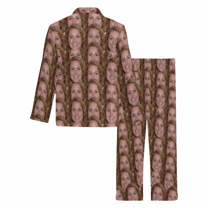 Persoanlized Sleepwear Custom Girlfriend's Face Men's Long Pajama Set