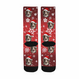 Custom Socks Face Socks with Dog Faces Personalized Socks Christmas Hat Photo Socks for Girlfriend