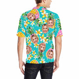 Custom Face Pineapple Polo Shirt, Personalized Shirt for Men, Photo Men's All Over Print Polo Shirt