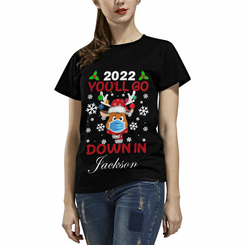 Custom Name 2022 You'll Go Tee Put Your Photo on Shirt Unique Design Women's All Over Print T-shirt