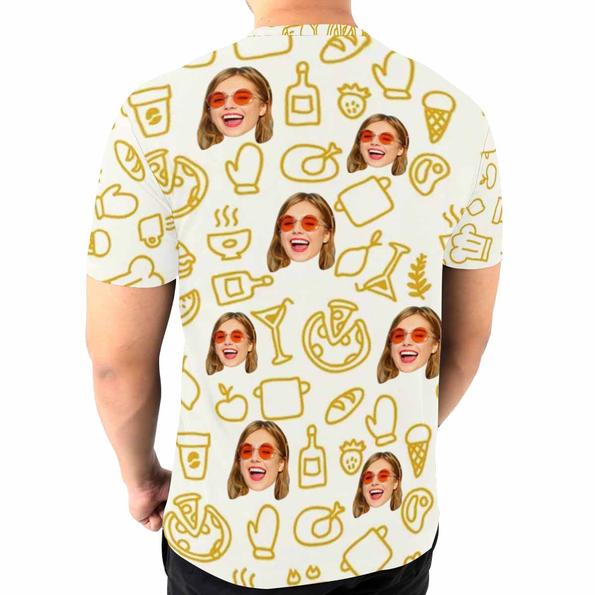 Custom Face Food Tee Put Your Photo on Shirt Unique Design Men's All Over Print T-shirt