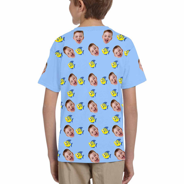 Custom Face Fish Kid's All Over Print T-shirt