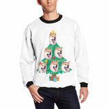 Personalized Christmas Tree Sweater With Face, Custom Photo Men's All Over Print Crewneck Sweatshirt