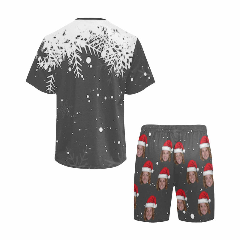 Personalized Face Christmas Pajamas For Men Sleepwear Custom Photo Men's Short Pajama