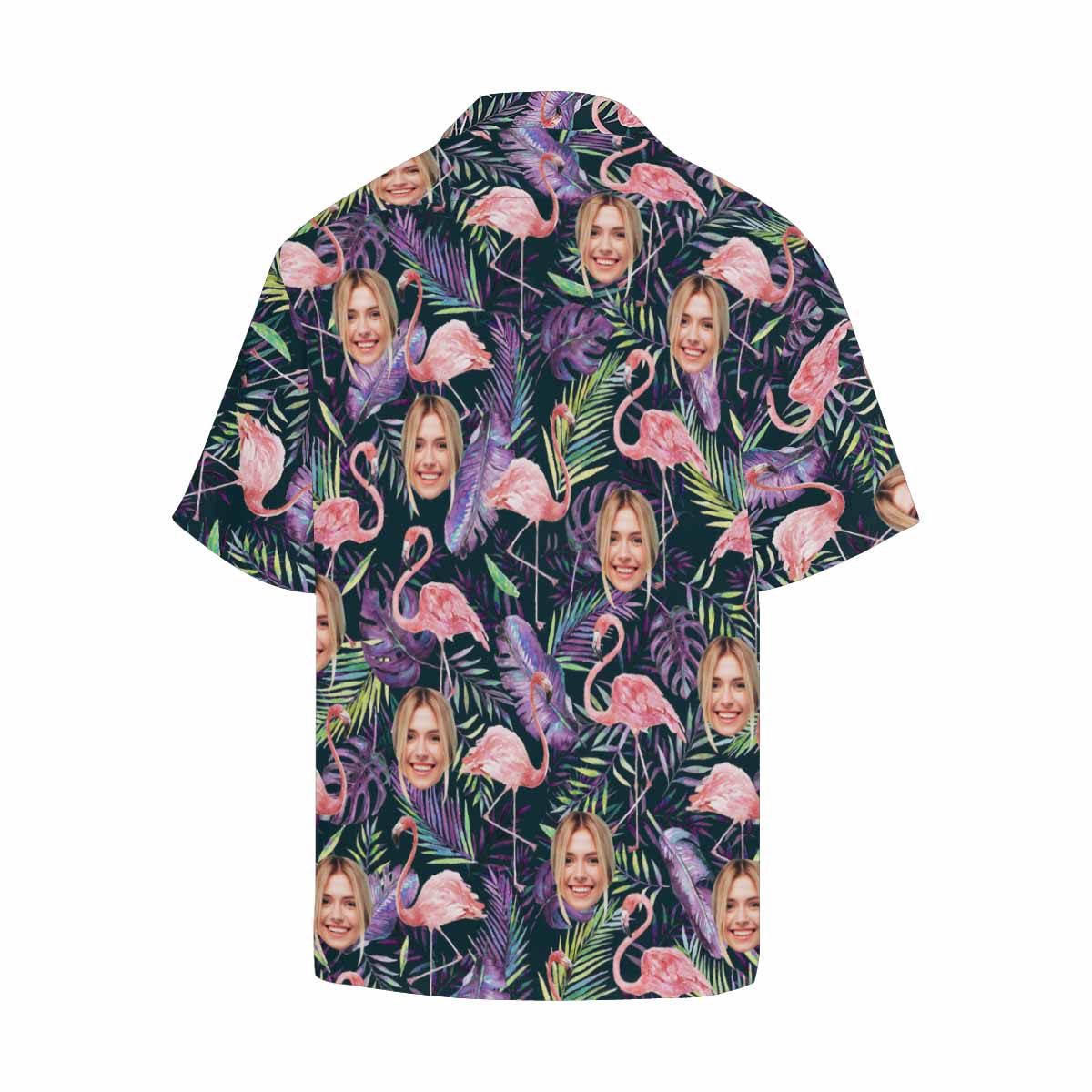 Custom Face Flamingo Men's All Over Print Hawaiian Shirt, Personalized Aloha Shirt With Photo Summer Beach Party As Gift for Vacation