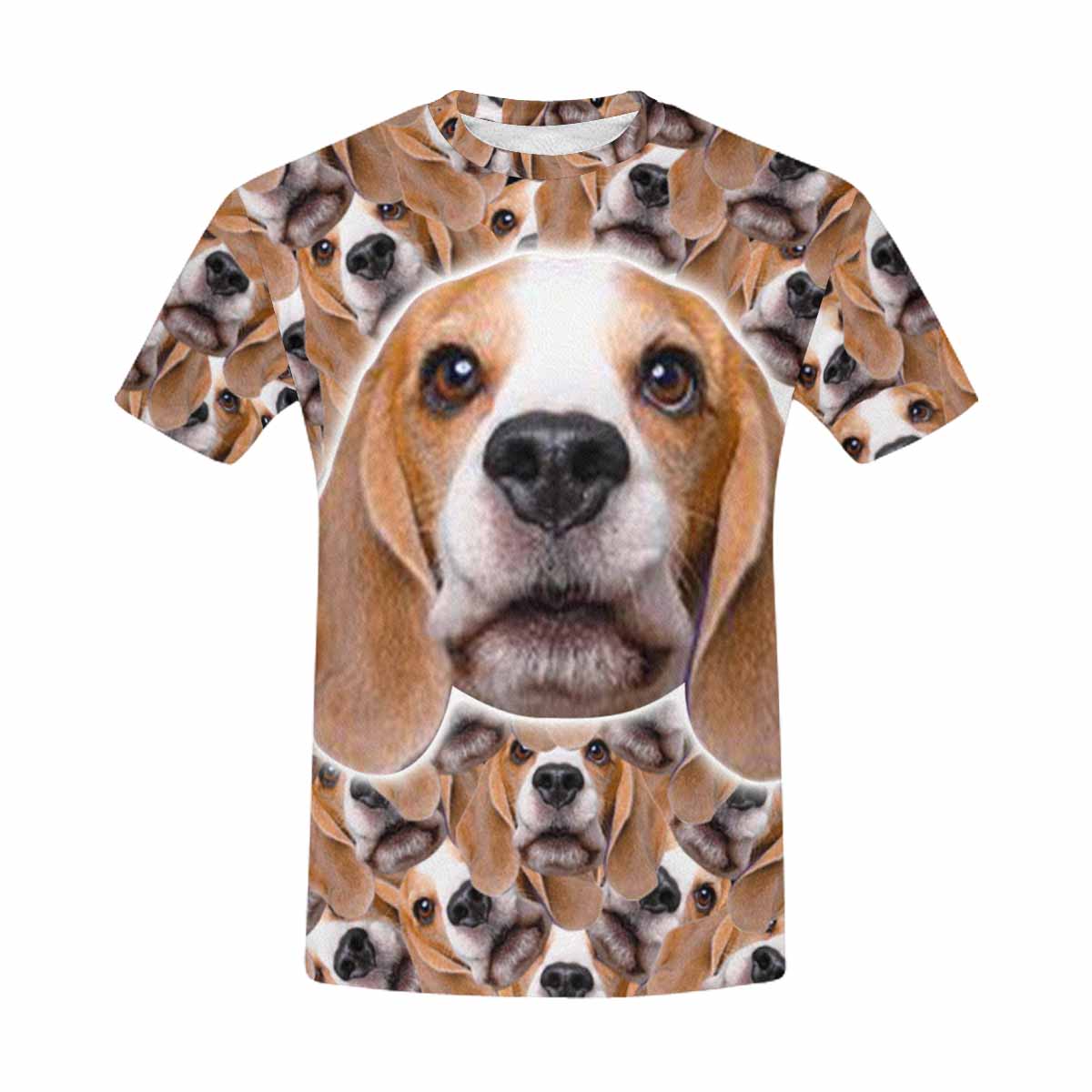 Custom Face Cute Puppy Seamless Tee Put Your Photo on Shirt Unique Design Men's All Over Print T-shirt