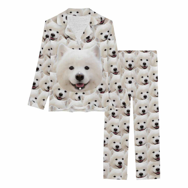 Custom Face My Cute Dog Women's Long Pajama Set