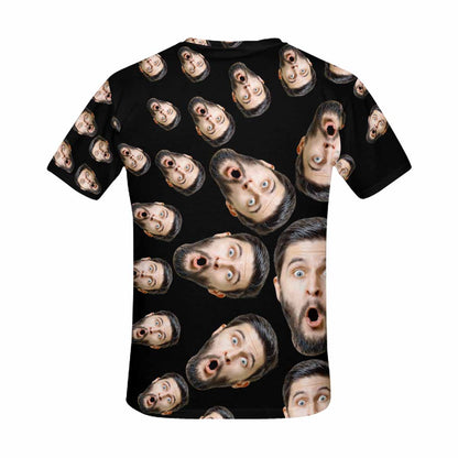 Custom Face Whirl Tee Put Your Photo on Shirt Unique Design Men's All Over Print T-shirt