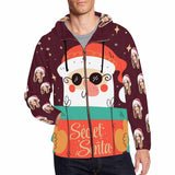 Custom Face Santa Christmas Men's All Over Print Full Zip Hoodie