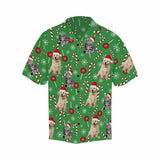 Custom Face Cute Pet Christmas Men's All Over Print Hawaiian Shirt