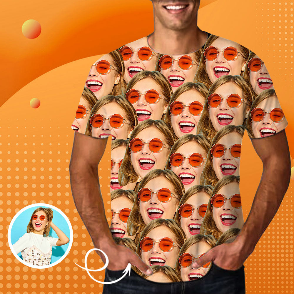 Custom Face Seamless Men's All Over Print T-shirt