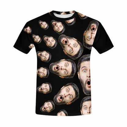 Custom Face Whirl Tee Put Your Photo on Shirt Unique Design Men's All Over Print T-shirt