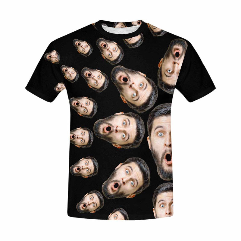 Custom Face Whirl Tee Put Your Photo on Shirt Unique Design Men's All Over Print T-shirt