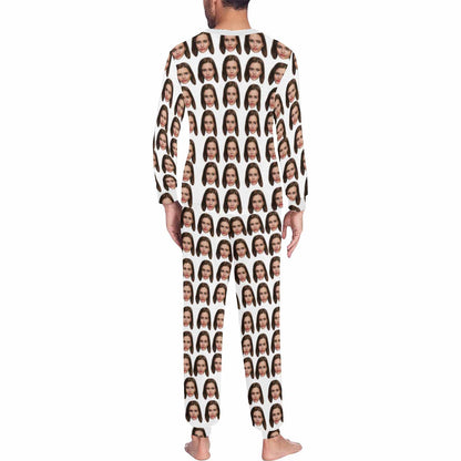 Custom Face Girlfriend Men's Long Pajama Set