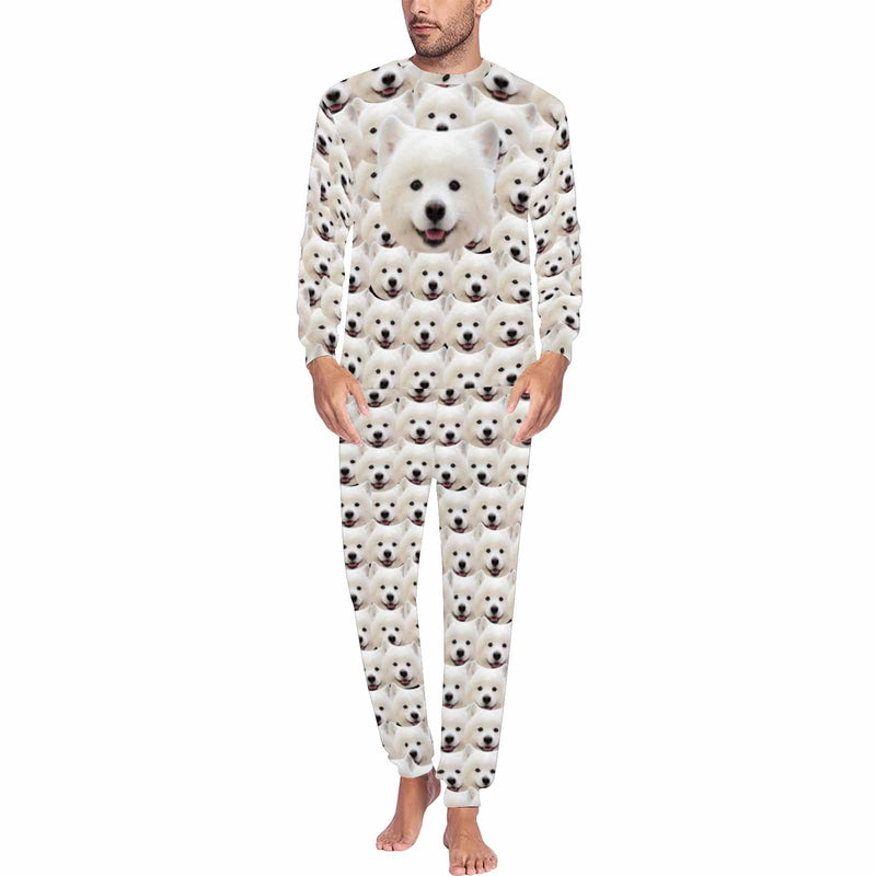 Custom Pet Face My lovely Dog Men's Long Pajama Set