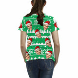 Custom Face Christmas Sonwflake Tree Heart Women's All Over Print T-shirt