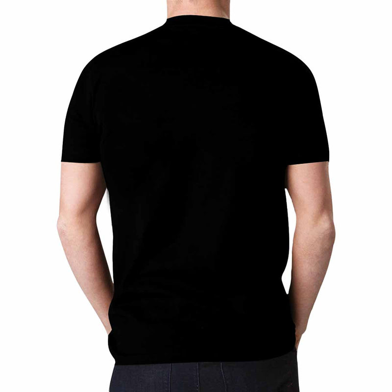 Custom Portrait Outline Shirt, Line Art Photo Shirt For Male, Custom Men's All Over Print T-shirt, Photo Outline Outfit With Pet Black