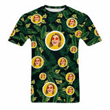 Custom Face Leaves Tee Put Your Photo on Shirt Unique Design Men's All Over Print T-shirt