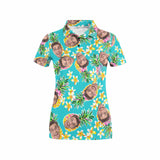 Custom Face Green Pineapple Polo Shirt, Personlized Shirt For Women, Photo Women's All Over Print Polo Shirt