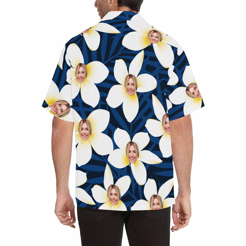 Custom Face Petal Men's All Over Print Hawaiian Shirt, Personalized Aloha Shirt With Photo Summer Beach Party As Gift for Vacation