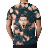 Custom Face Tie Dye Funny Tee Put Your Photo on Shirt Unique Design Men's All Over Print T-shirt
