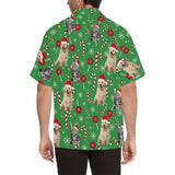 Custom Face Cute Pet Christmas Men's All Over Print Hawaiian Shirt