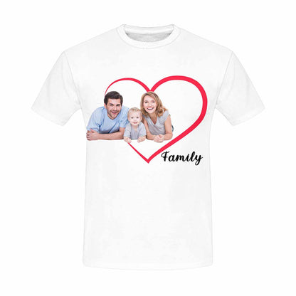 Custom Family Portrait Love Heart Print T-shirt