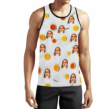 Custom Face Fruit Men's All Over Print Tank Top