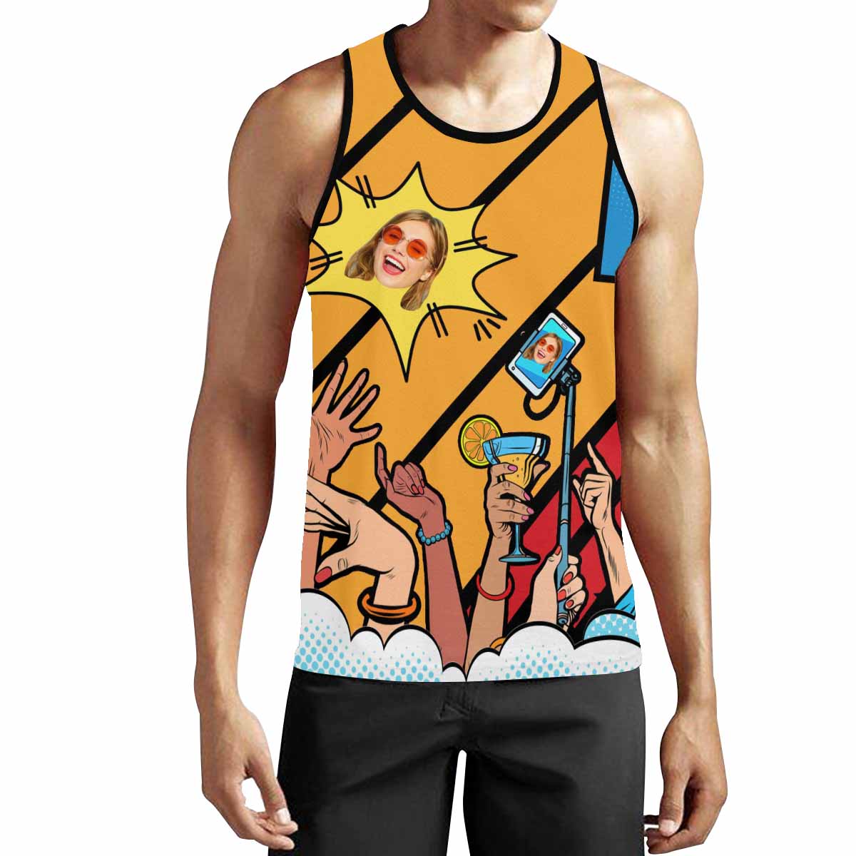 Custom Face Selfie Men's All Over Print Tank Top