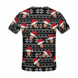 Custom Face Classic Christmas Printing Tee Put Your Photo on Shirt Unique Design Men's All Over Print T-shirt