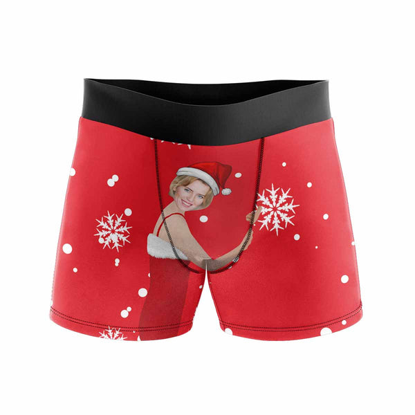 Custom Face Boxers Underwear Personalized Hug Christmas Mens' All Over Print Boxer Briefs