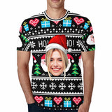 Custom Face Christmas Ho Put Your Photo on Shirt Unique Design Men's All Over Print T-shirt