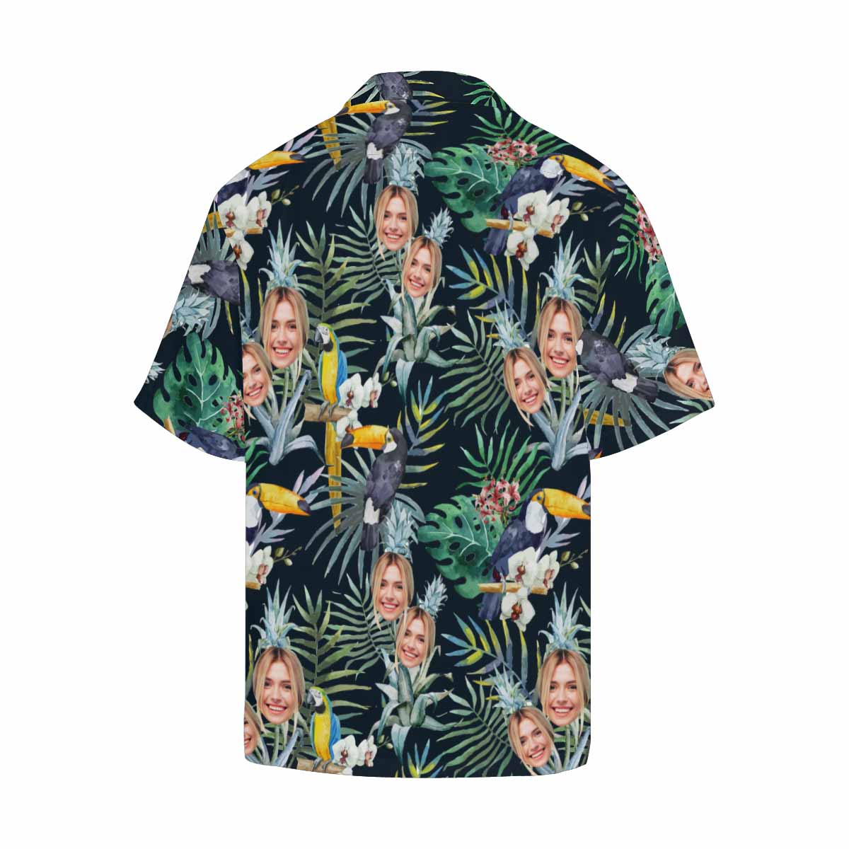 Custom Face Parrot Men's All Over Print Hawaiian Shirt, Personalized Aloha Shirt With Photo Summer Beach Party As Gift for Vacation