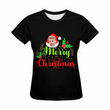 Custom Face Merry Christmas Tee Put Your Photo on Shirt Unique Design Women's All Over Print T-shirt