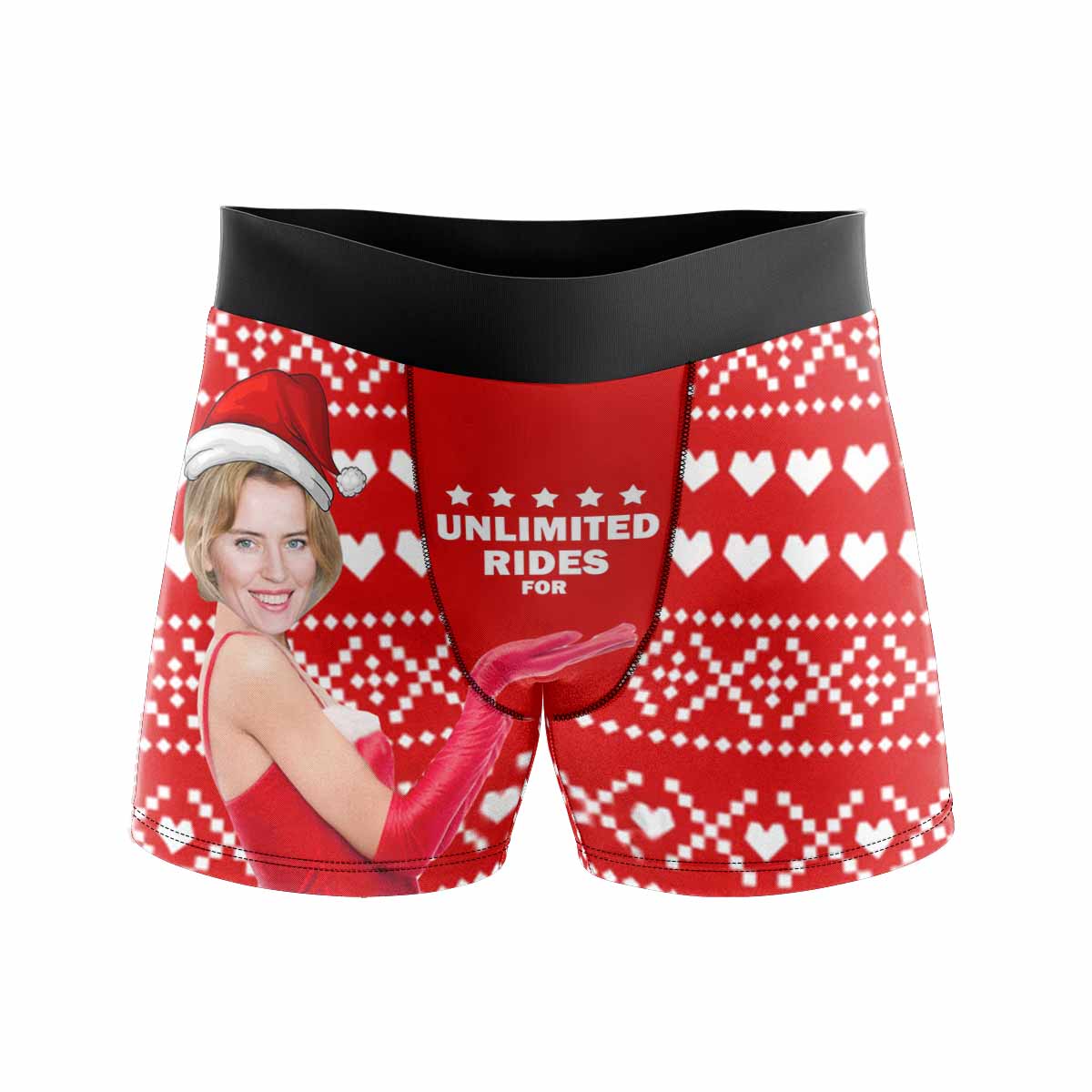 Custom Face Men's All Over Print Boxer Briefs Personalized Christmas Unlimited Rides Underwear