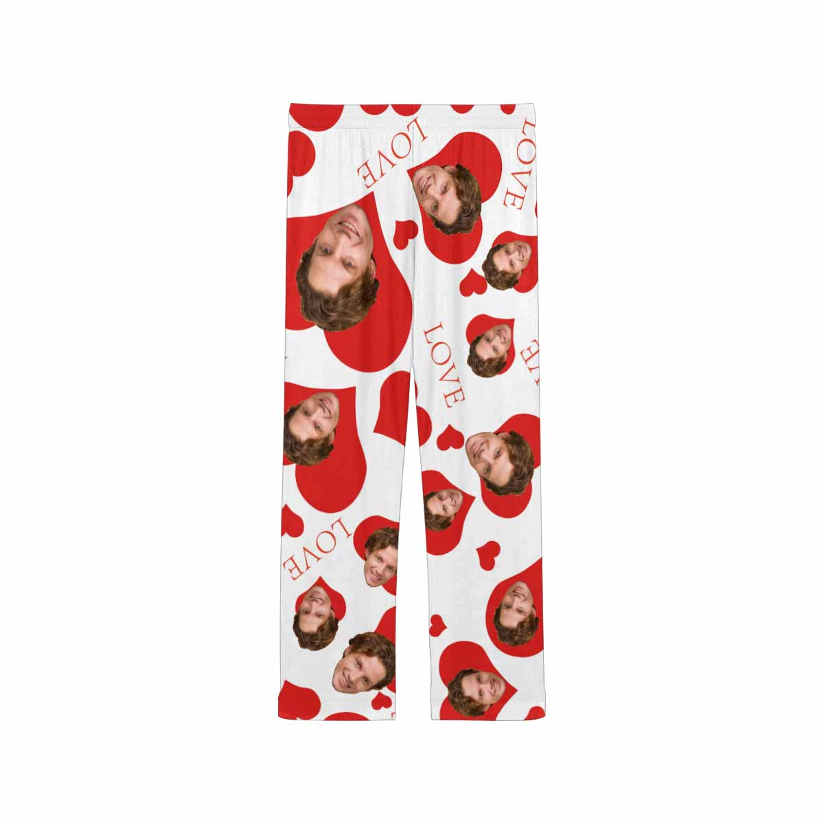 Custom Face Heart Love Sleepwear Personalized Women's Slumber Party Long Pajama Pants