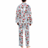 Custom Face Pajamas Snowmen&Tree Sleepwear Personalized Men's Long Pajama Set