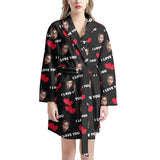 FacePajamas Pajama Bathrobe-2ML-ZD one size Custom Face Love You Women's Summer Bathrobe Gifts for Her