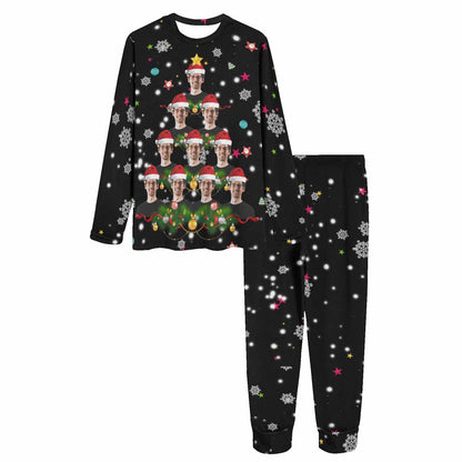 Custom Face Christmas Santa Claus Sleepwear Personalized Family Matching Long Sleeve Pajamas Set