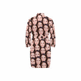 Custom Face Long Sleeve Belted Night Robe for Women Men Seamless Face Personalized Pajama Kimono Robe