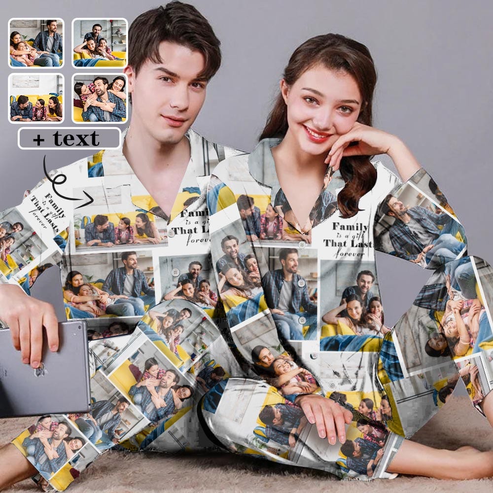 Custom Photos&Text Couple Matching Personalized Photo Loungewear Set