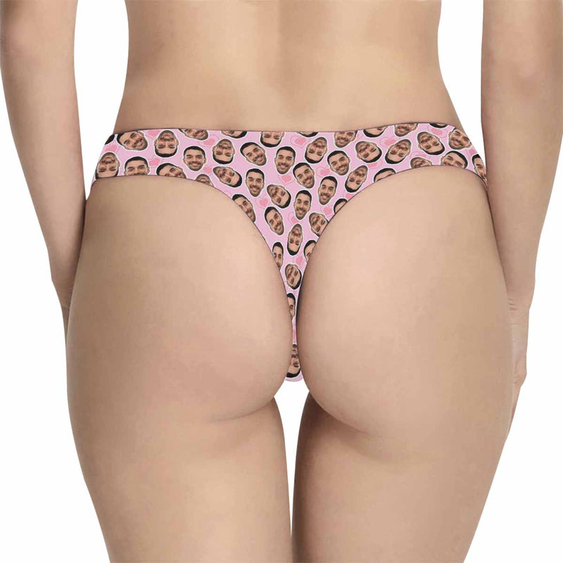 Personalized Women's Panties Custom Multi Face Multicolor Women's Thong Custom Underwear