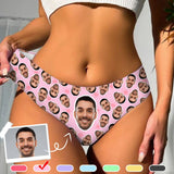 Personalized Women's Panties Custom Multi Face Multicolor Women's Thong Custom Underwear